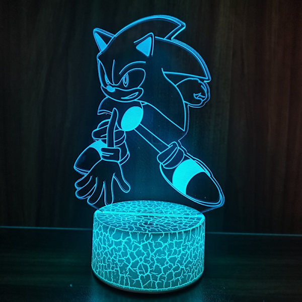 Sonic Series 3D Light LED Nattlampa Sängbordslampa White base: colorful controller LBE-SNK-06