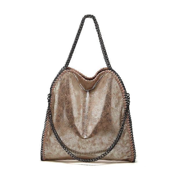 Dame Crossbody Tasker Mode Skuldertaske Kædetasker Mode Bærbare Kædevævede Håndtasker taupe