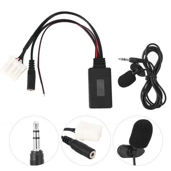 AUXin Bil Bluetooth 5.0 Adapter med Mikrofon for Mazda 2 3 5 6 RX8