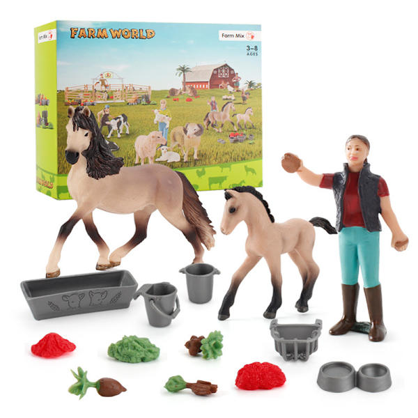 Djur miniatyr figurer modell, varelser leksak figurer Set Wrangler