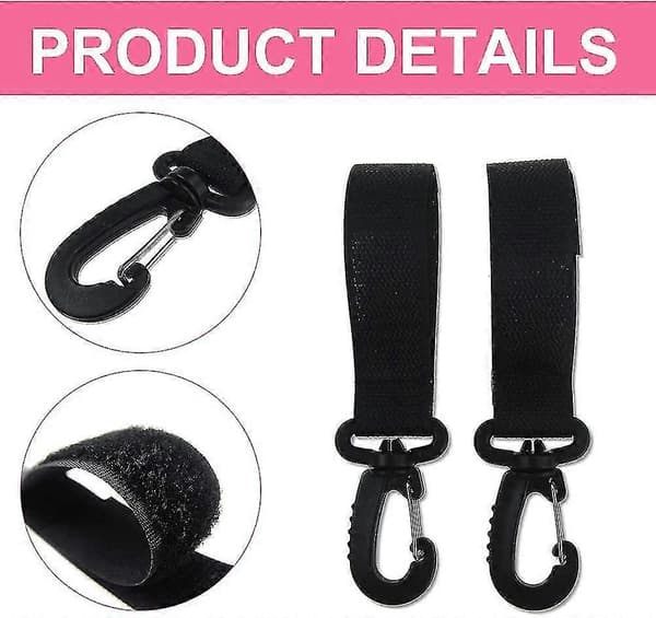 Krogsæt med 4 klapvognskroge, krog, klapvogn, universal, klapvognskroge, sort gave