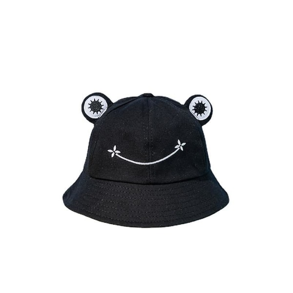 Tecknad Frog Bucket Hat, unisex sommarsolhatt för vuxna Black child