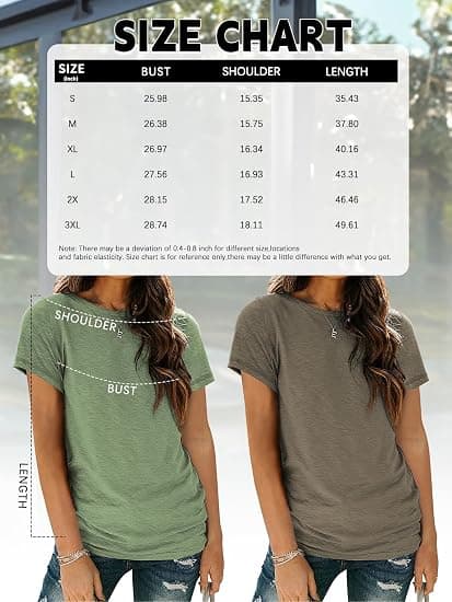 Dam 3-pack T-shirts Basic Kortärmad Rund Hals Mode Toppar Lös Passform Lättvikt Casual Sommarkläder 2024