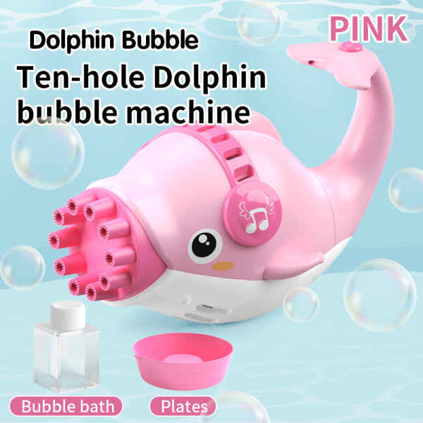 Bubble Machine 10 hål 69 hål Laifu Gatling Bubble Gun 10 holes pink dolphin