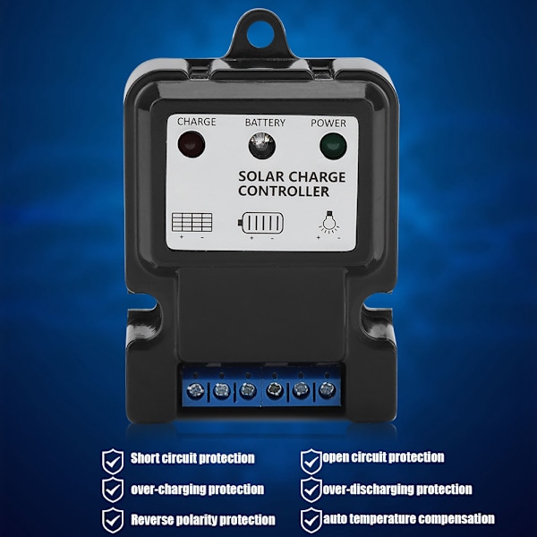 PWM Smart Solarladdningsregulator DHS 5S 6V/12V 10A för Effektiv Energihantering