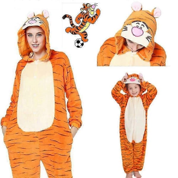 Barn Tigger Tecknad Djur Pyjamas Sovkläder Fest Cosplay Kostym Storlek. Tigger Kids 125CM