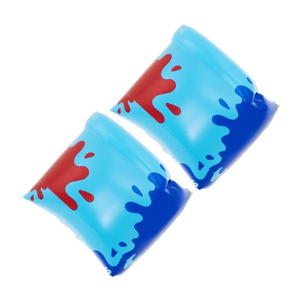 Oppblåsbar PVC Arm Float Svømmeerm Roll Up Ring for Voksen Barn Nybegynner Blå