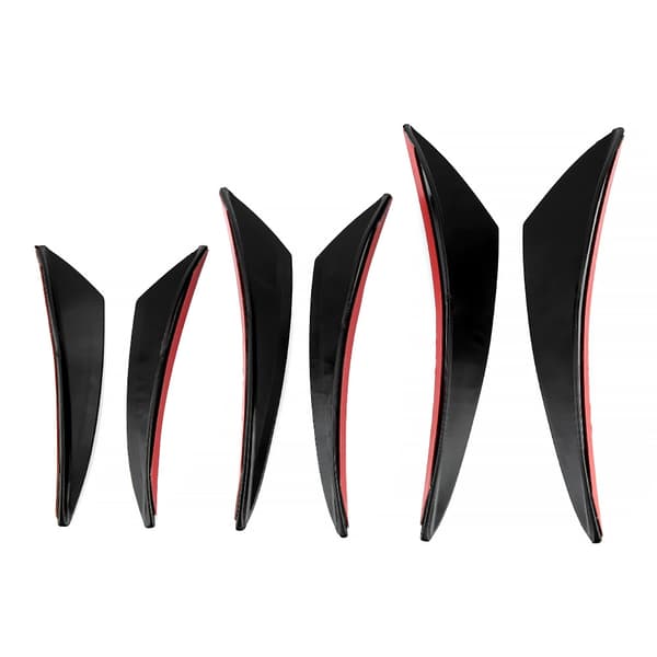 6 stk. Blank Sort Bil Front Kofanger Vindkniv Trim Front Bar Universal