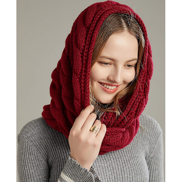 Vinterstickad Infinity Scarf Mode Tjock för kvinnor