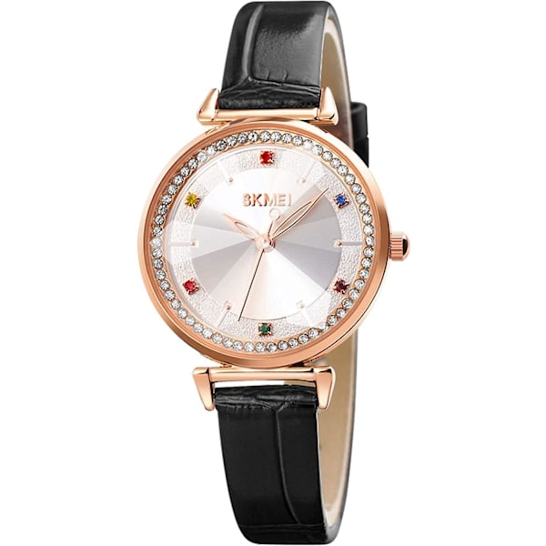 Watch Läder Elegant Quartz Vattentät Armbandsur black