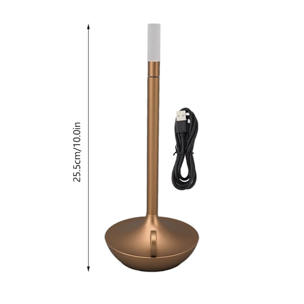 Innovativ Sladdlös Ljusformad LED Bordslampa med 3 Dimningsbara Ljusstyrkenivåer i Guld