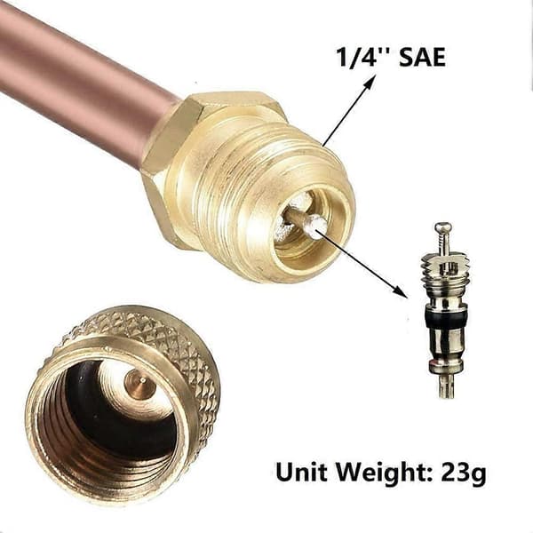 1 stk. piercingventil linjekranventil kompatibel med 1/4, 5/16, 3/8 tommer utvendig diameter rør, 1/4 SAE service tilgangsventil [dt] Silver & gold