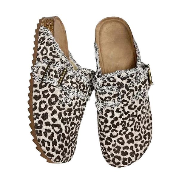 Damesko Sandaler med lukket tå Tøfler Strandsko Leopard 43