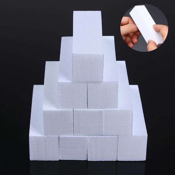【DENGTU】Perfekte negler: 4-pakning blokk-neglefiler for forming og forlengelse Vit white