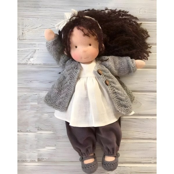 Waldorf Doll Plysch Baby Doll Handgjord plyschdocka med kläder style 6