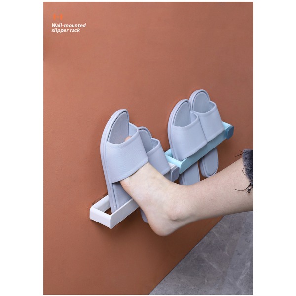 Väggmonterat förvaringsställ för tofflor för badrum skyblue 25*5*3.5cm