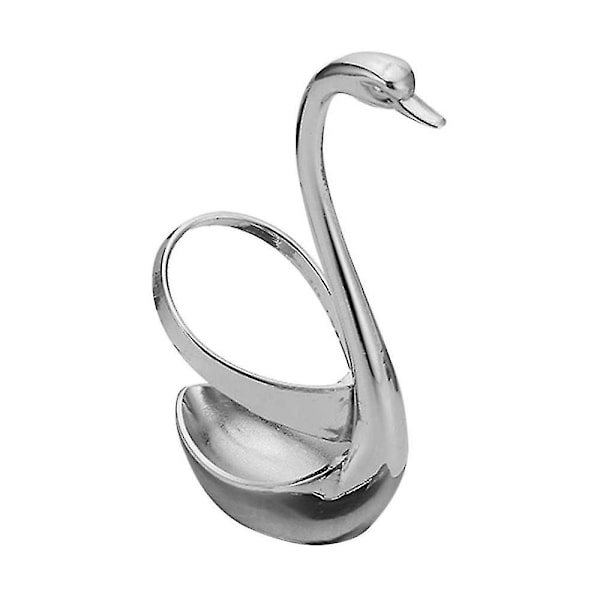 1st Svanhållare Gaffel Sked Servis Set Stativ Hållare Matservis Silver 15x7x42cm