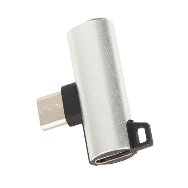 Type C til 3,5 mm hodetelefonadapterlader 2 i 1 PD Hurtiglading HIFI Audio Sølv