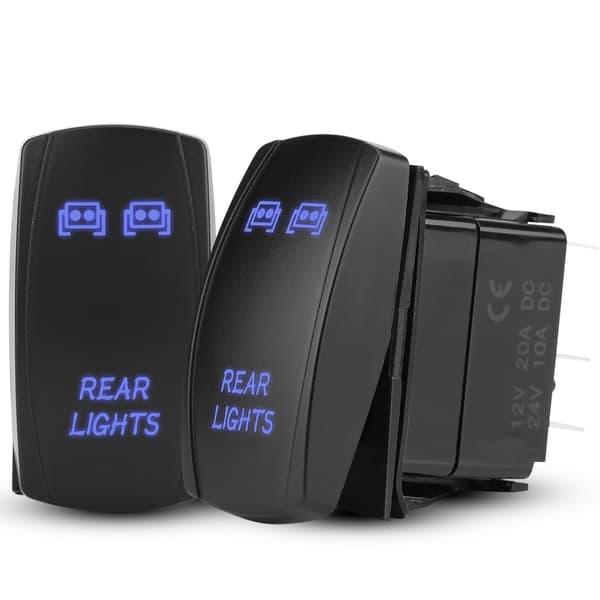 12V 24V Blå LED Laser 5 Pin Baklys På Av Vippebryter Bil Båt