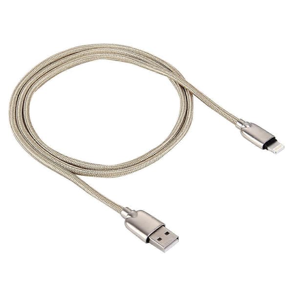 1m flettet 108 kobberkjerner 8-pinners til USB data synkroniserings- og ladekabel for iPhone, iPad Gold