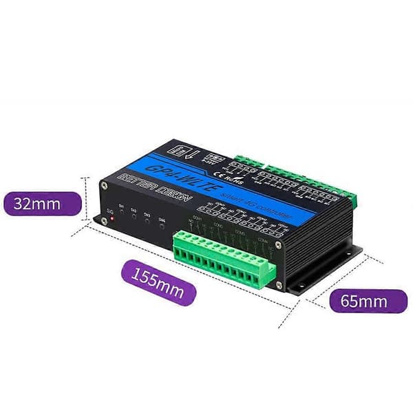 GP4-WLTE Smart 4G Global GSM SMS APP Controller RS485 WEB Control 4 CH 4-20Ma Analog Inputs 10A Relay Outputs, EU-stik[dt]