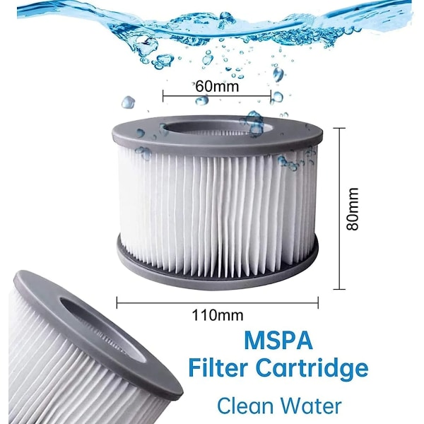 8-pack ersettingsfilter for MSPA FD2089-MSPA