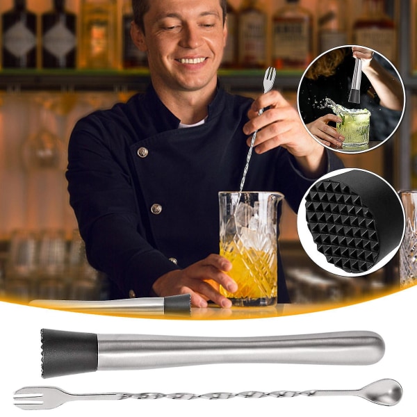 Bartending Citron Bartending Stick Knust Ishammer Cocktail Crushed Stick Bar Vinsæt Rustfrit stål Pounding Popsicle Sæt