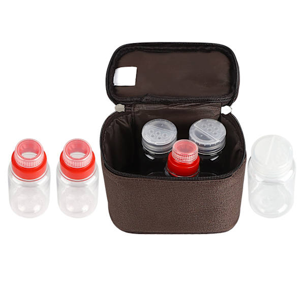 Bärbar BBQ Organizer Väska Kryddburkar Kryddflaskor Set