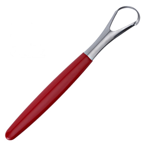 Tungeskraper Rustfritt stål Oral Tongue Cleaner Medical Mout Red