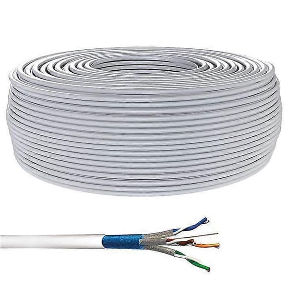 Ethernetkabel - WENTRONIC - CAT 6 - 100m - Skjermet tvunnet par - AWG23/1 - Grå