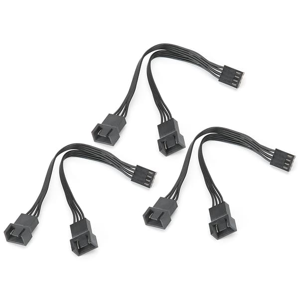 3 stk. 4-pin 1 til 2 Sleeved Y Splitter Adapter Kabel Computer Kabinet Blæser Strømforsyning