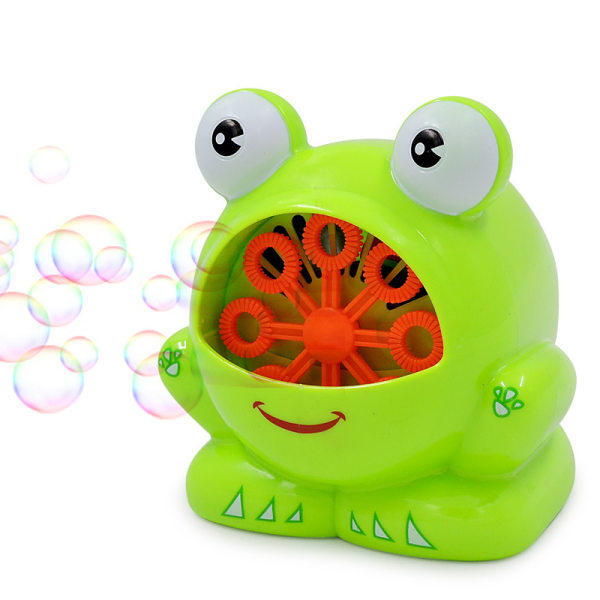 Elektrisk fläkt bubbel leksak automatisk groda blåser bubbel mas frog