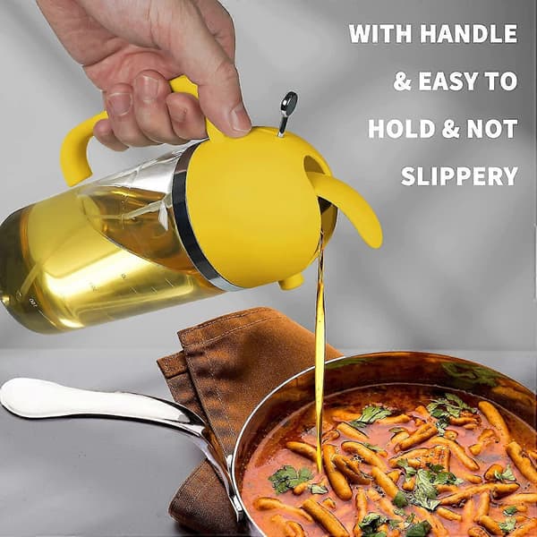 500 ml oliesprøjte 2 i 1 oliedispenser oliesprayflaske til madlavning Yellow
