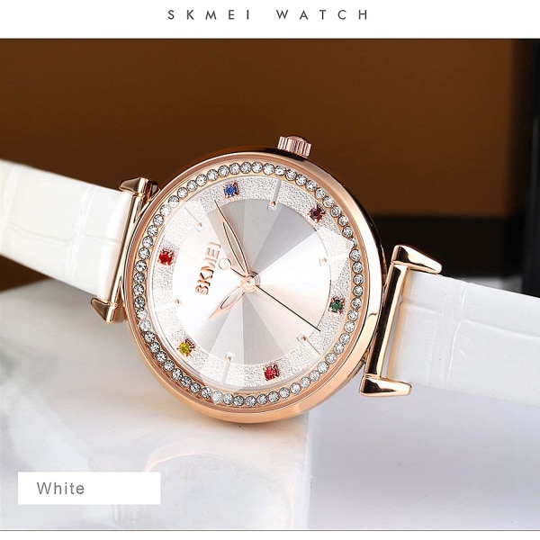 Watch Läder Elegant Quartz Vattentät Armbandsur White