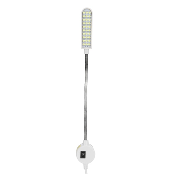 Rajatylittävän toiminnan asiantuntija: Ompelukoneen LED-lamppu, jossa on 30 helmeä, hanhenkaulavalaisin, magneettijalusta, EU-pistoke AC110-250V