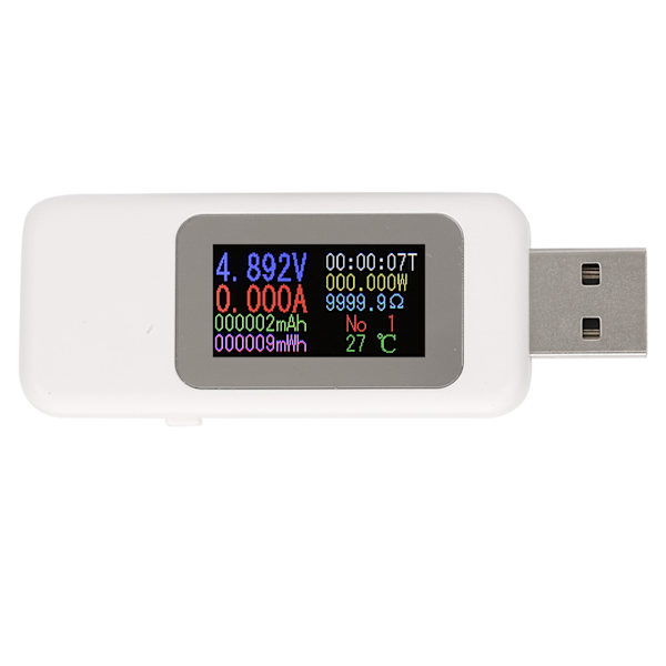 LCD USB-testare Digital Voltmeter Ammeter Spänningsmätare DC 4-30V Vit