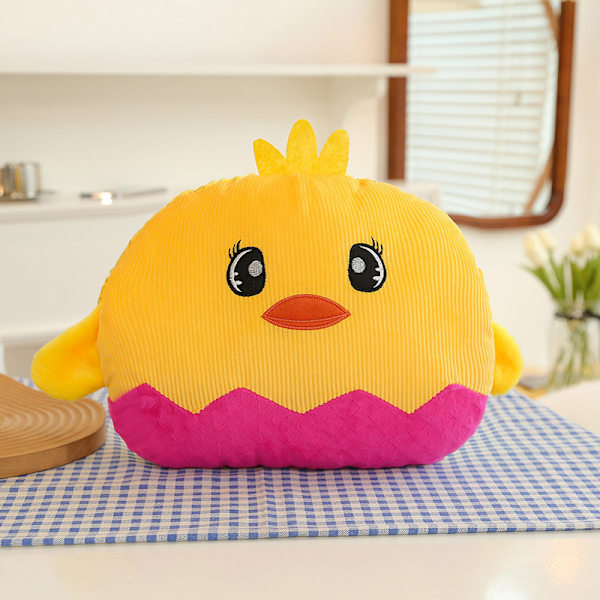 Plysch tecknad handvärmare täckkudde student tupplur kudde pink chick 32cm ordinary models