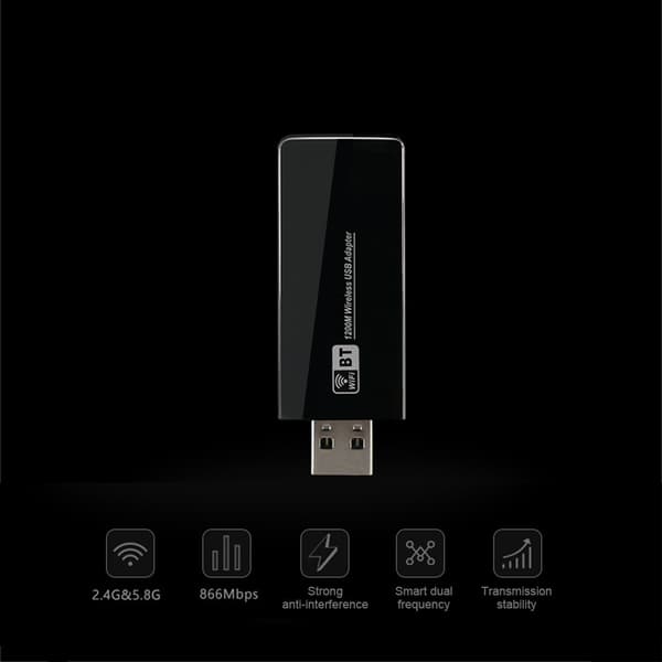 Trådløst Dual Band Bluetooth 4.1 AC Netværkskort 1200M