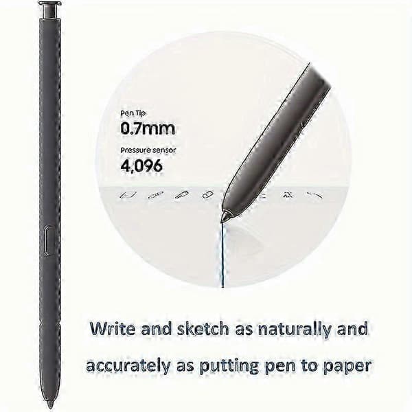 S24 Ultra Stylus Pen: 0,7 mm spids, 4096 tryk, trådløs opladning