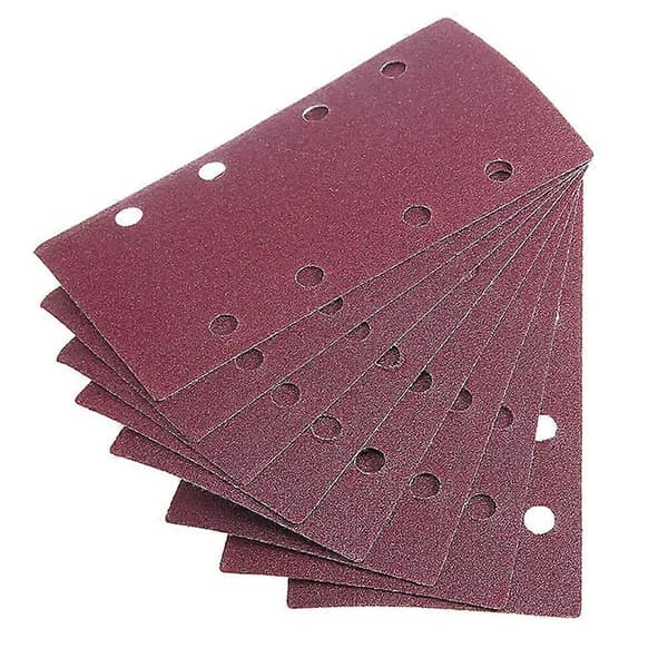 【DENGTU】10 stk 93x185mm Sandpapir 8 Huller Loop Sandpapir Stanset 400 Korn Passer til Rektangulær Orbitalsliber 60 Grit