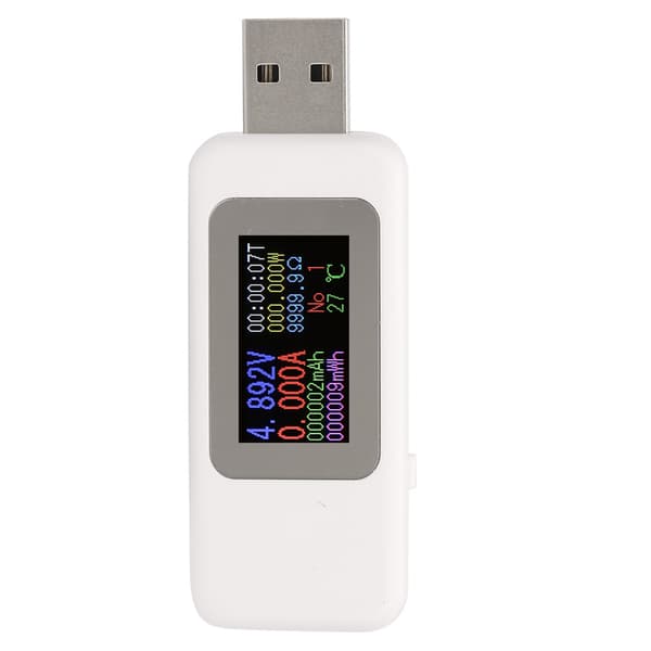 LCD USB-testare Digital Voltmeter Ammeter Spänningsmätare DC 4-30V Vit