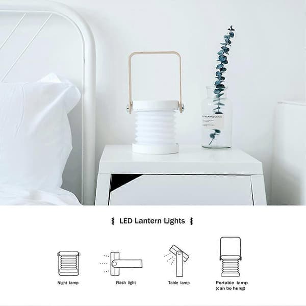 Unik lanterneformet LED-lampe, foldbart design, genopladelig campinglanterne, natlys til udendørs camping