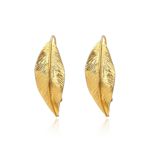 2 paria kultaiset lehtikorvakorut Vintage lehtikorvakorut naisten korvakoukkukorvakorut aaltoilevat lehdet kullattuihin korvakoruihin