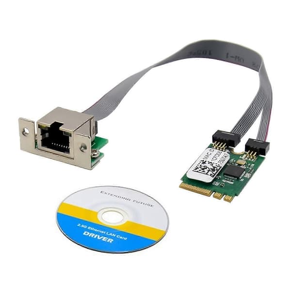 M.2 A+E KEY 2.5G Ethernet LAN-kort RTL8125B Industriel kontrolnetværkskort PCI Express netværksadapter