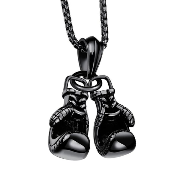 Titan stållegering Mini boxningshandske Halsband Guld färg par