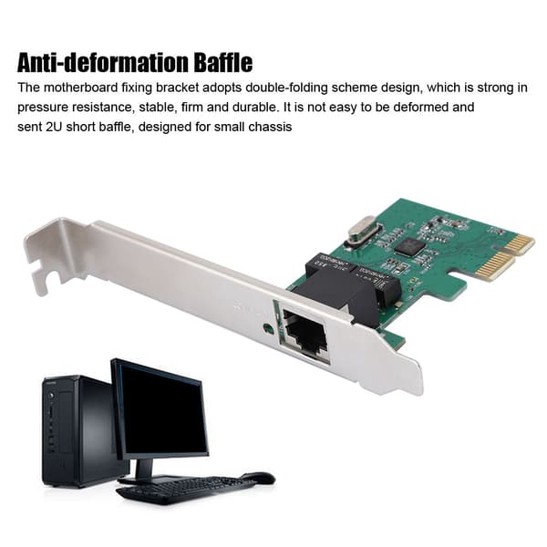 Gigabit Ethernet Nettverkskort Stasjonær Datamaskin Realtek RTL8111E PCIe 10 100 1000 Mbps
