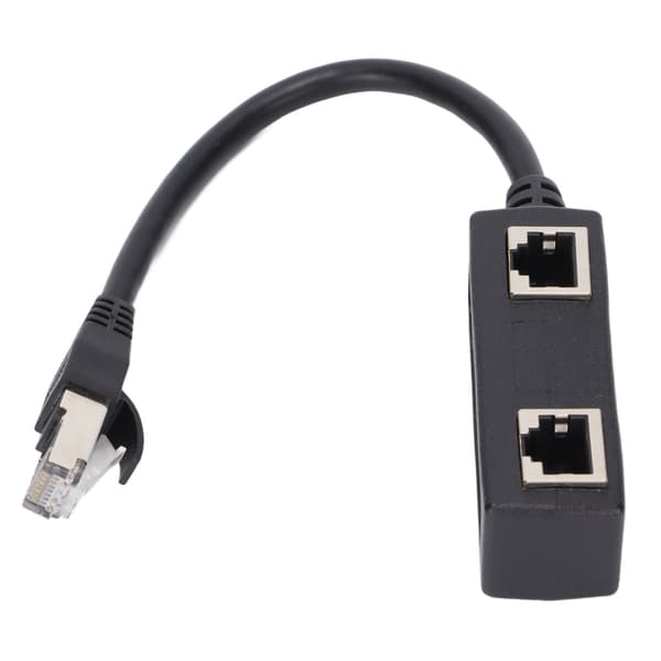 Anslut 2 Laitetta Ethernet Splitter -sovitin 1 RJ45 Uros-Naarasporttiin