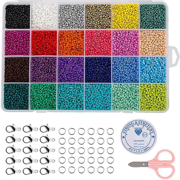 6000 stk Gjør-det-selv-perler Armbånd Halskjede Perlesett Paint Beads Fargede perler