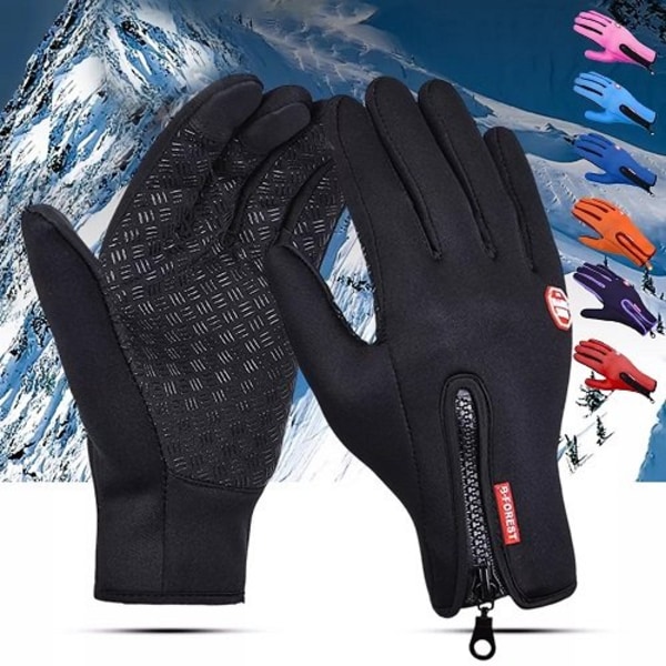 Sport plus sammetsskärm varm skidcykelåkning varm handske XL Gray