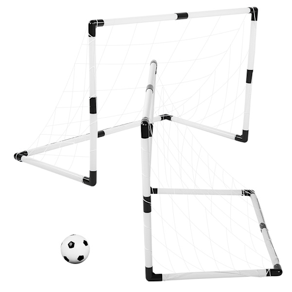 2 Sæt Bærbart Indendørs Udendørs Børnefodboldmål Net Legetøj Hvid
